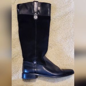 Anne Klein Tall Black Suede Calantha Boot sz 6.5